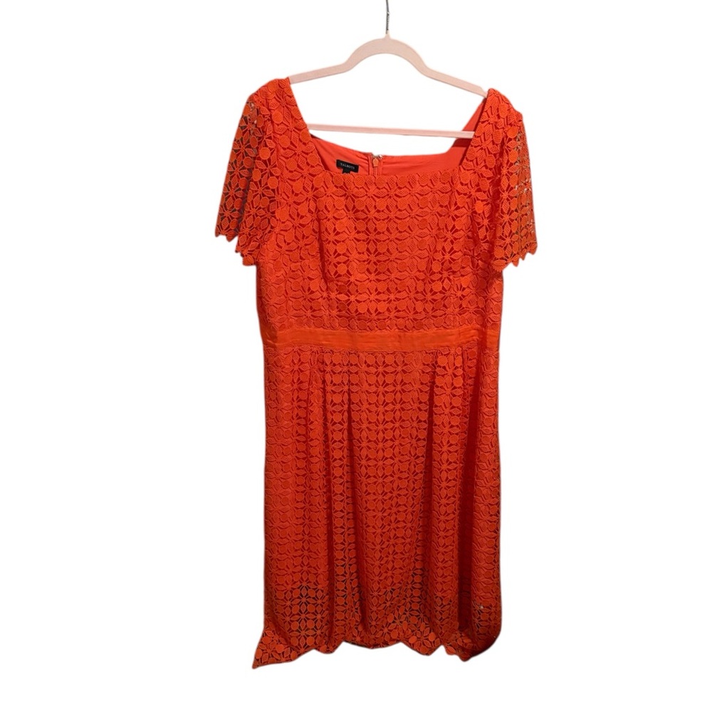 Talbots Orange Flutter Sleeve Sundress - image 2